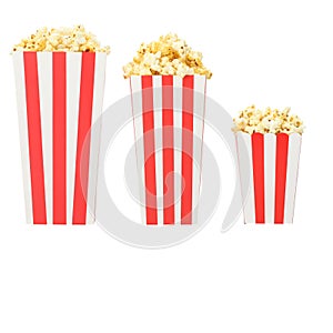 Popcorn buckets isolated