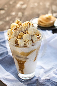 Popcorn caramel milkshake