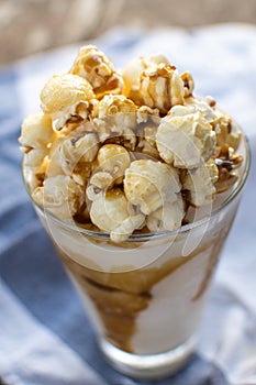 Popcorn caramel milkshake