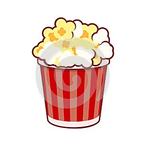 Popcorn. Cinema Icon on White Background. Vector