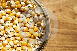 Popcorn corn in glass jar