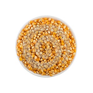 Popcorn corn. Raw grain in a bowl