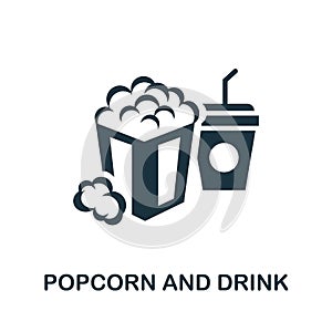 Popcorn And Drink icon. Simple element from cinema collection. Creative Popcorn And Drink icon for web design, templates,