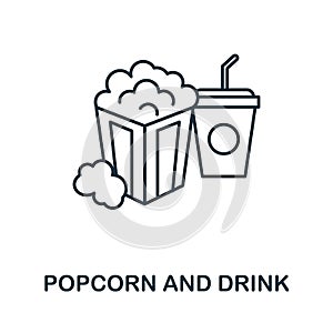 Popcorn And Drink icon. Simple element from cinema collection. Creative Popcorn And Drink icon for web design, templates