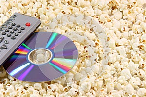 Popcorn dvd disc and remote