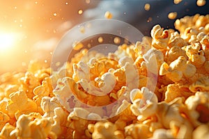 Popcorn Galore Crispy and Crunchy Popcorn Background