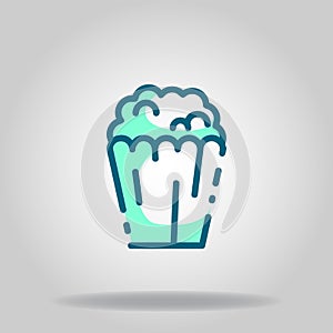 Popcorn icon or logo in  twotone