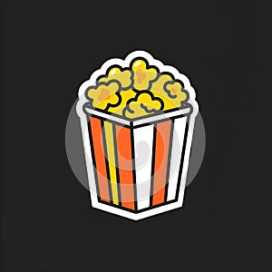 Popcorn icon vector flat design