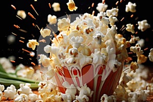 popcorn kernels bursting in slow motion photo
