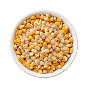 Popcorn Kernels Uncooked in a Ceramic Bowl