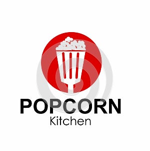 popcorn kitchen logo design concept