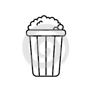 Popcorn line icon. Popcorn, bucket, box. Vector illustration