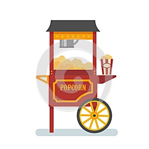 Popcorn machine flat illustration