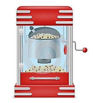 popcorn making machine sweet snack vector illustration