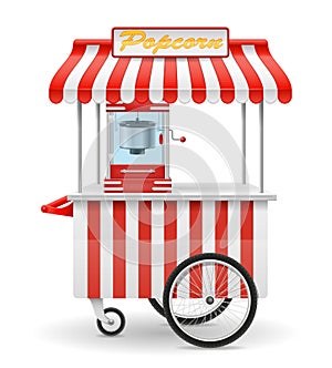 popcorn making machine sweet snack vector illustration