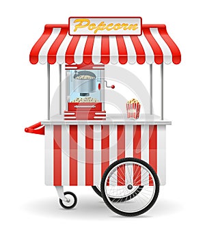 popcorn making machine sweet snack vector illustration