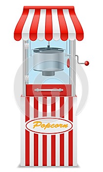 popcorn making machine sweet snack vector illustration