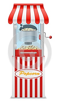 popcorn making machine sweet snack vector illustration