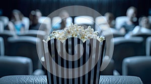 The Popcorn and Moviegoers.AI generated image