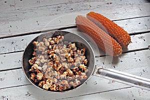 Popcorn in a pan