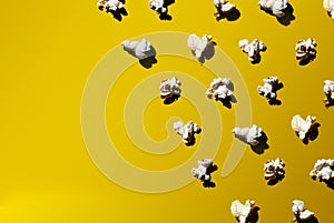 popcorn pattern on a yellow background with a hurd light