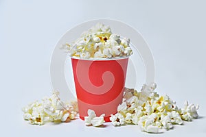 Popcorn in a red paper cup