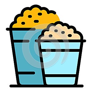 Popcorn scene film icon vector flat