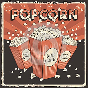 Popcorn Signage Poster Retro Rustic