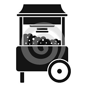 Popcorn stand icon simple vector. Seller food