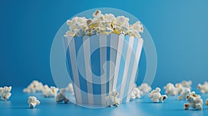 The popcorn in striped box.AI generated image photo