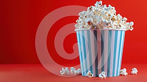 The Popcorn in Striped Container.AI generated image