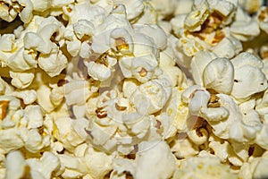 Popcorn surface texture background image. Close up