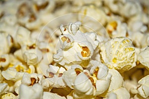 Popcorn surface texture background image. Close up