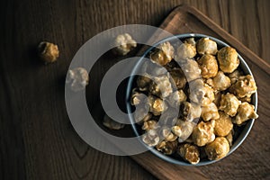 Popcorn with sweet caramel