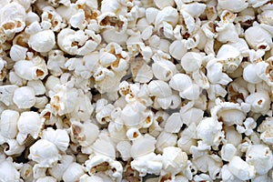 Popcorn texture background. Big amount of popcorn as pattern