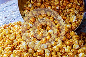 Popcorn texture. Popcorn snacks as background.