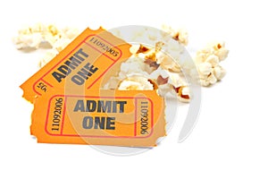 Popcorn and two tickets