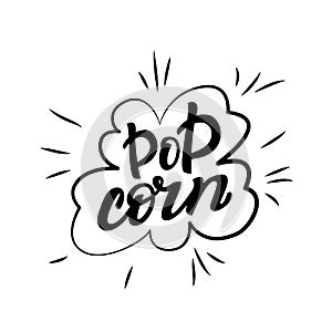 Popcorn vector illustration and lettering design