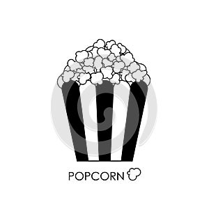 Popcorn vector illustration on white background.