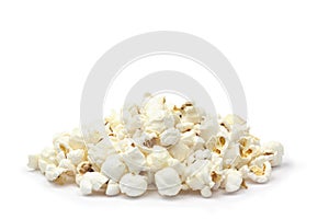 Popcorn on the white background