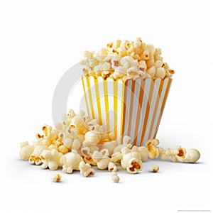 Popcorn On White Background: Uhd Image In The Style Of David Nordahl