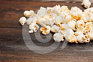 popcorn on a wooden table snack classic delicacy entertainment photo