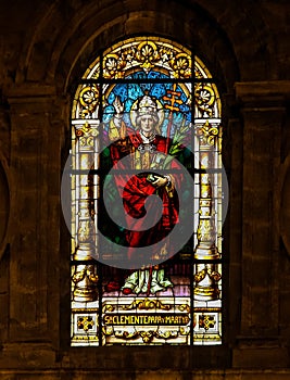 Pope Clement I, saint and martyr - Stained Glass