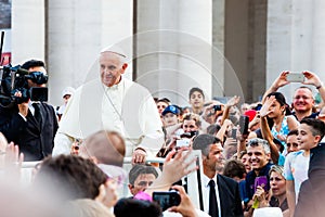 Pope in the crowd in St. Peter