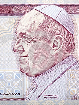 Pope Francis a portrait from Vatican money