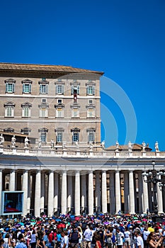 Pope Francis in Vatican during Angelus prayer