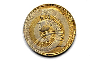 Pope gold coins of Pivs IX Pont 1853