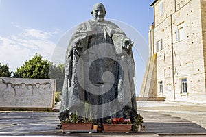 The Pope John XIII\'s statue in Loreto, Italy photo