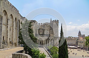 Popes Palace and Public Plaza, UNESCO World Heritage Site, Avignon, France