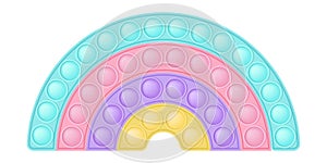 Popit a fashionable silicon fidget toys as a rainbow. Addictive antistress rainbow toy for fidget in pastel colors